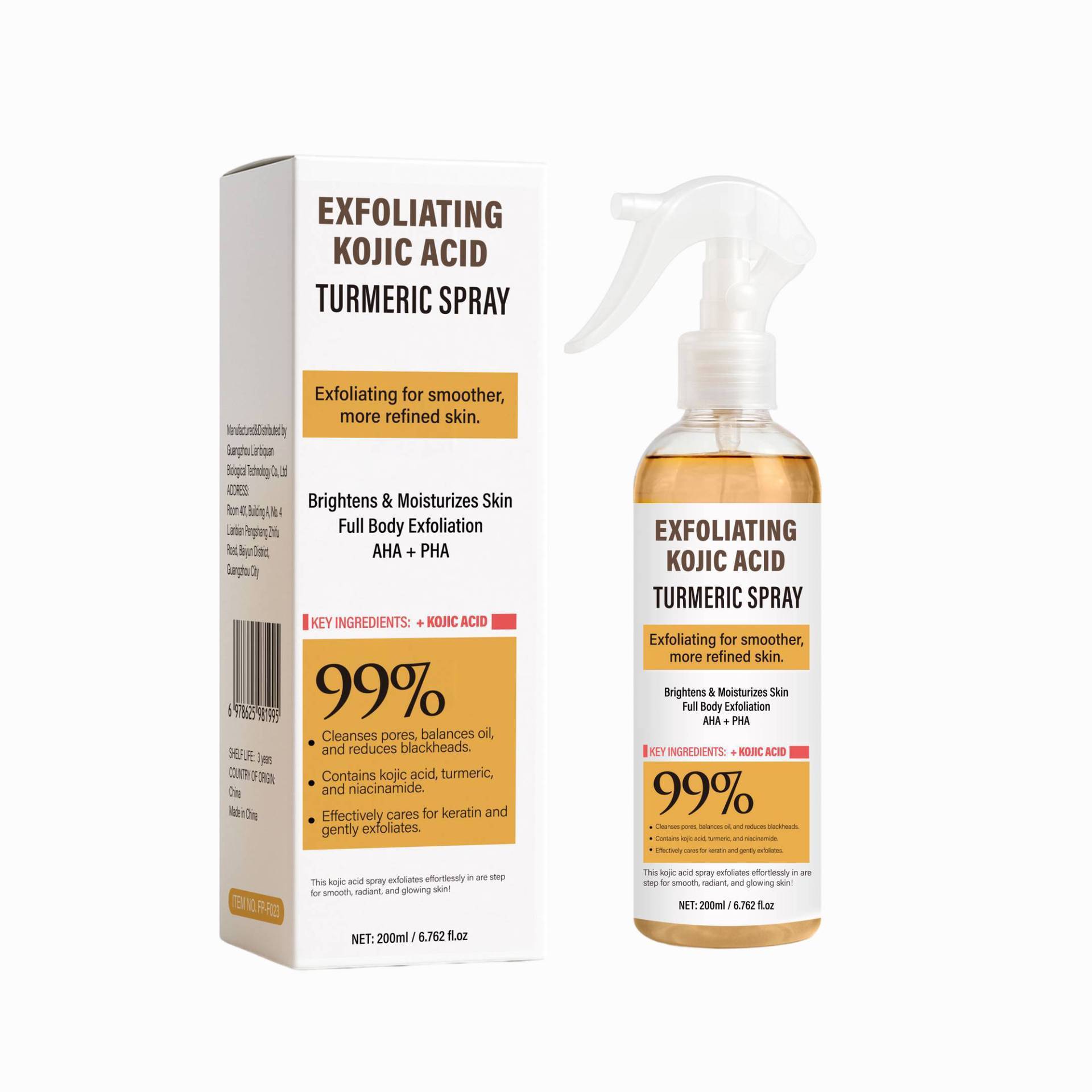 Portable Household Kojic Acid Turmeric Exfoliating Spray Oak & Aura 0 Oak & Aura
