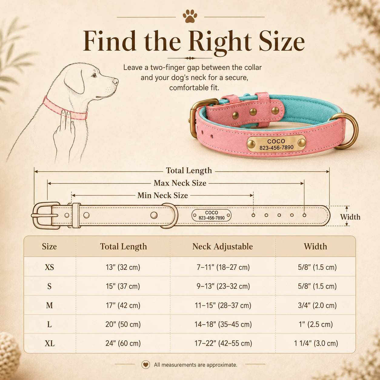 Handmade Premium Personalized Leather Collar