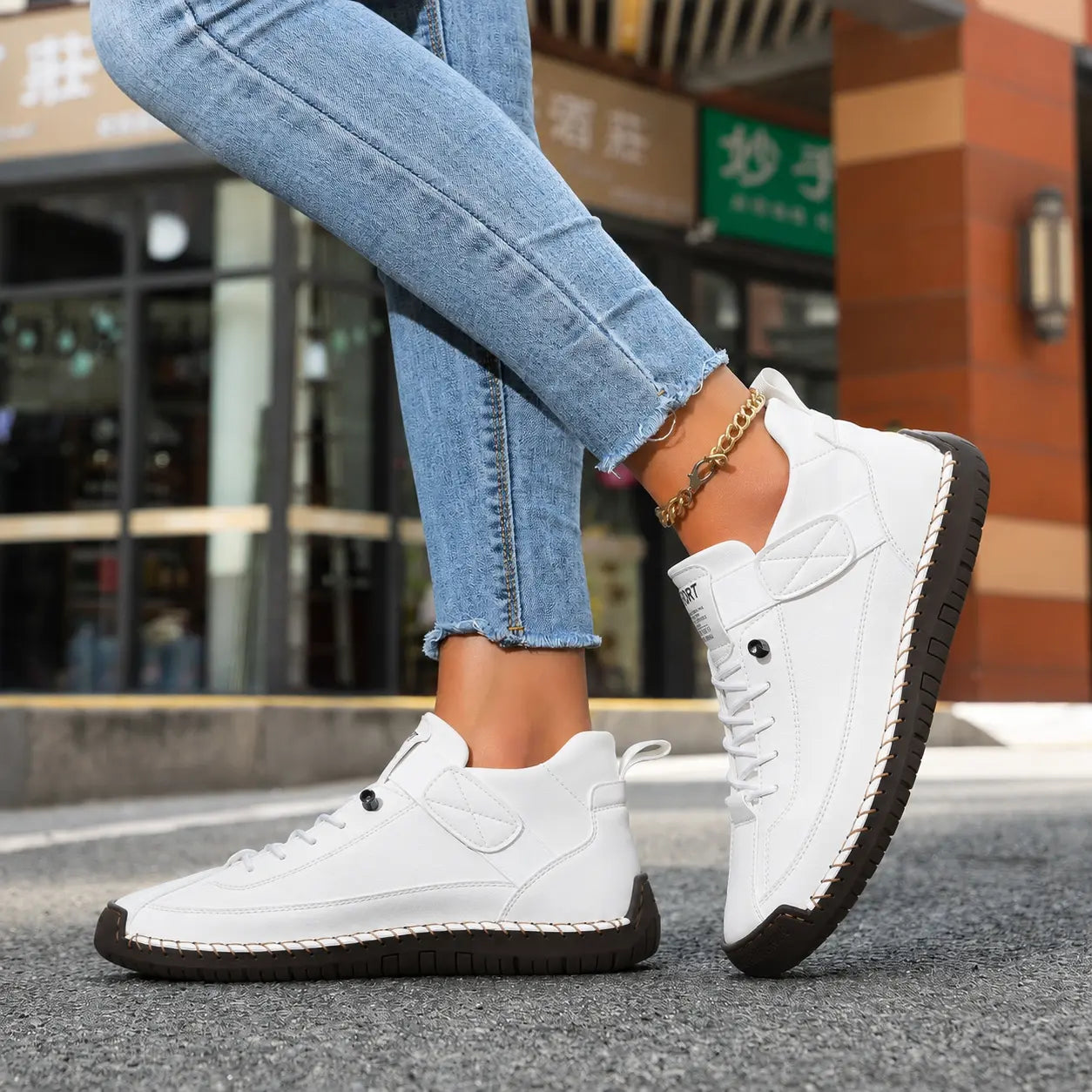 Women Comfort Ankle Shoes | Leather Walking Supportive Trainers Oak & Aura summer dress Oak & Aura