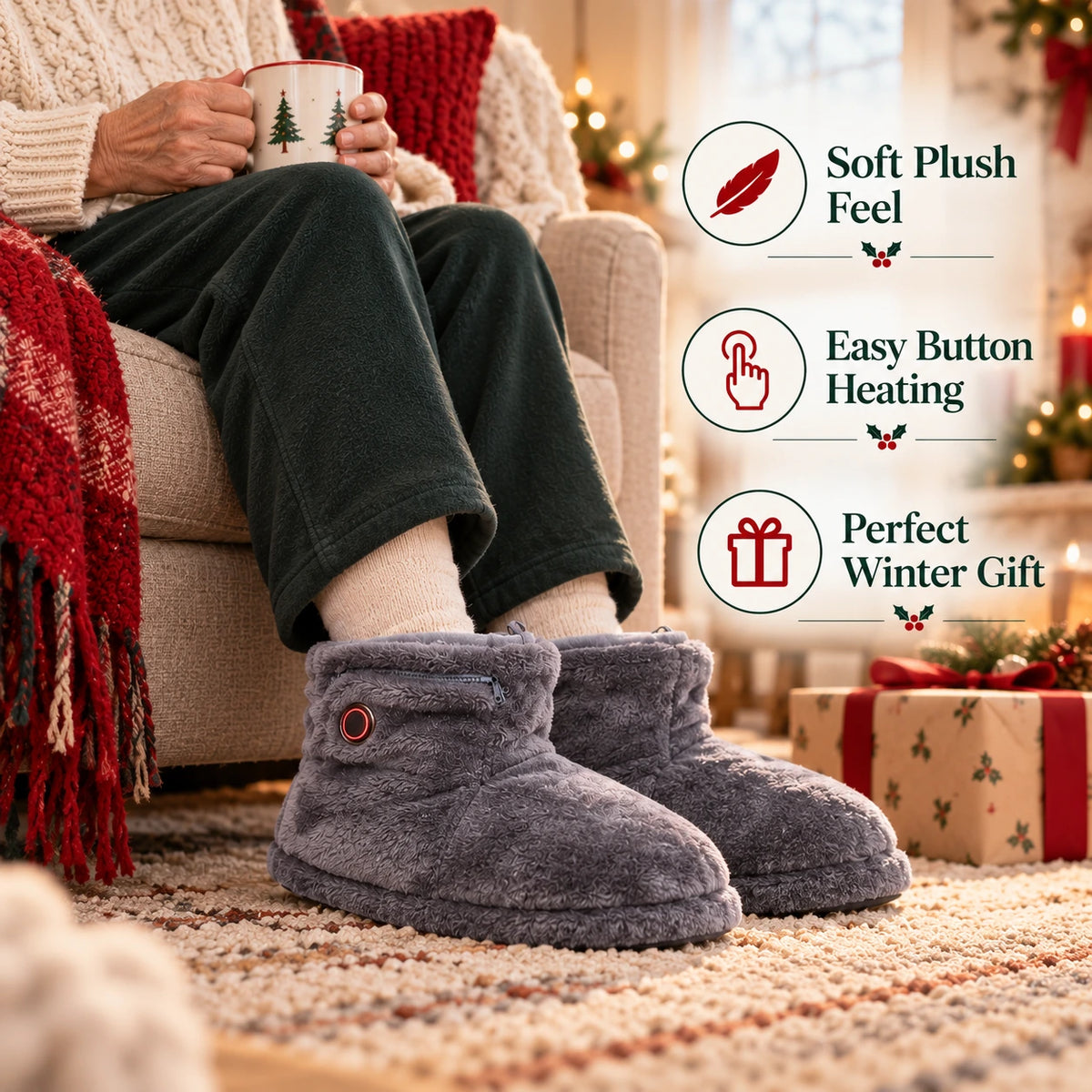 Oak & Aura™ CozyHeat Slippers