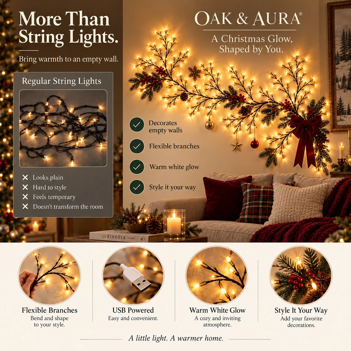 Oak & Aura | Christmas Light Vine