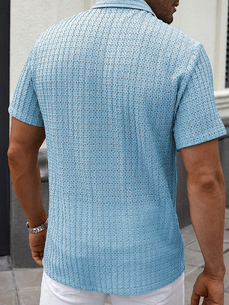 Cuban Collar Knit Shirt coofandy Shirts Oak & Aura