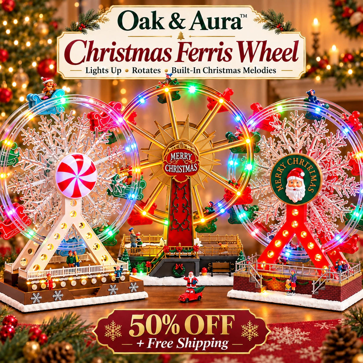 Oak & Aura™ Christmas Ferris Wheel