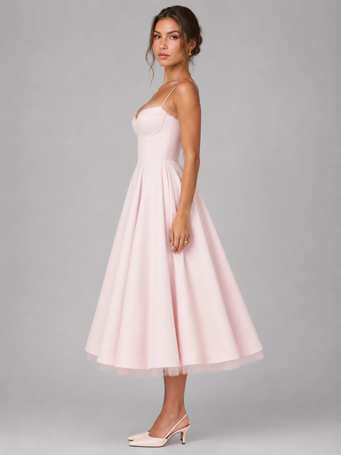 Women's Midi Corset Dress with Full Circle Skirt for Formal Occasions Montleigh Women's Dress Oak & Aura