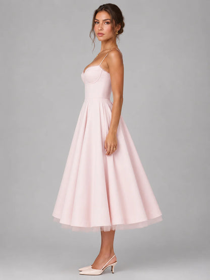 Women's Midi Corset Dress with Full Circle Skirt for Formal Occasions Montleigh Women's Dress Oak & Aura