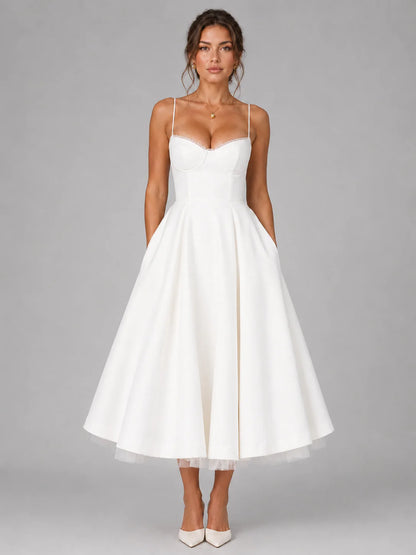 Women's Midi Corset Dress with Full Circle Skirt for Formal Occasions Montleigh Women's Dress Oak & Aura