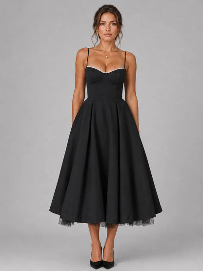 Women's Midi Corset Dress with Full Circle Skirt for Formal Occasions Montleigh Women's Dress Oak & Aura