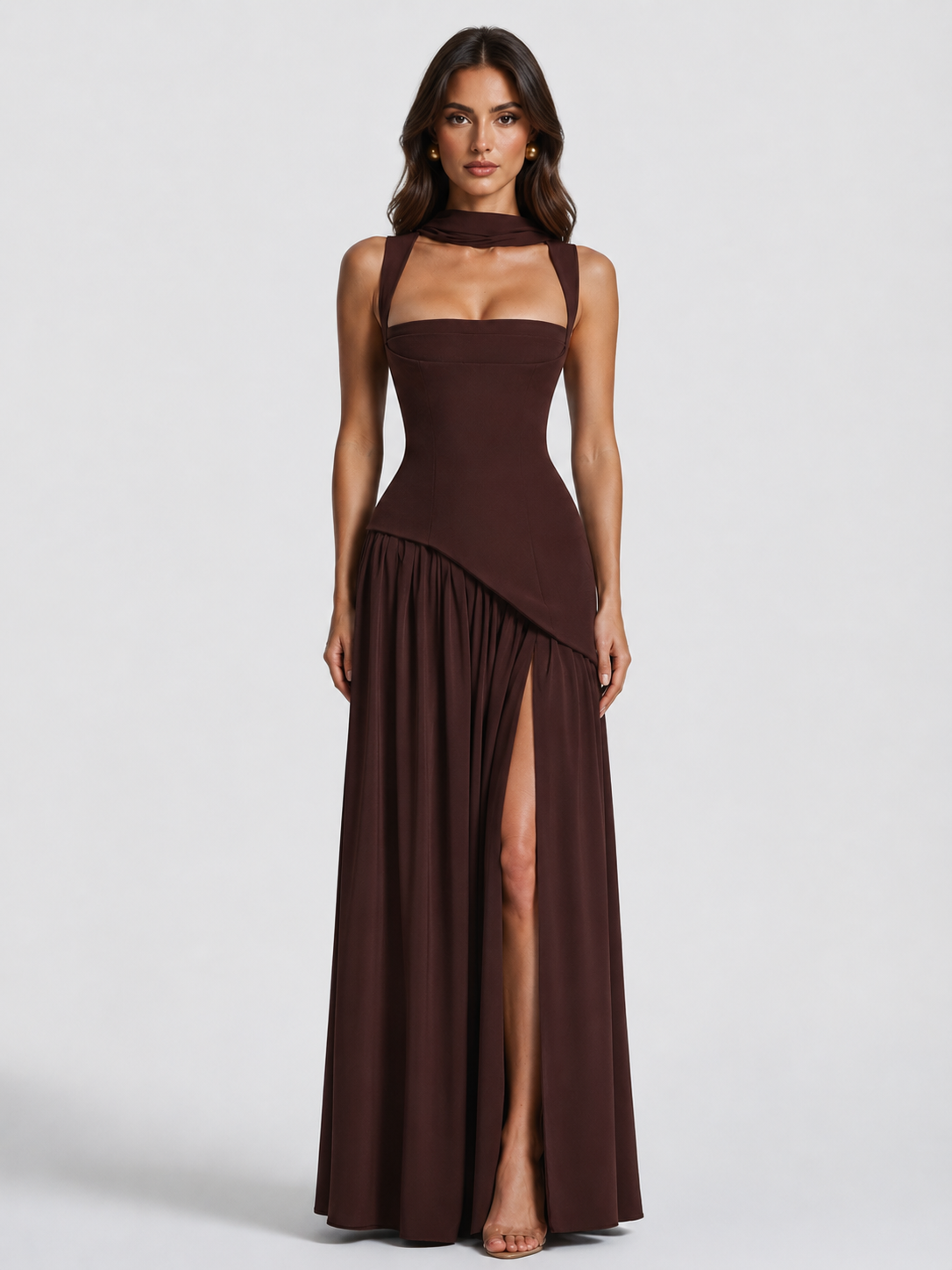 Floor Length Satin Maxi Dress Montleigh Women's Dress Oak & Aura
