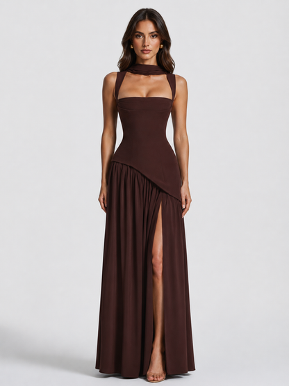Floor Length Satin Maxi Dress Montleigh Women's Dress Oak & Aura