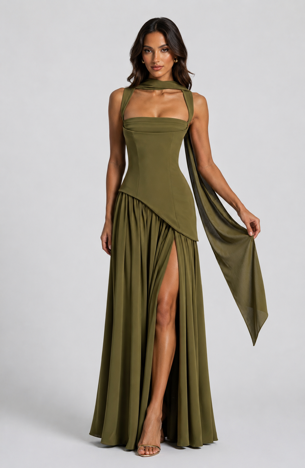 Floor Length Satin Maxi Dress Montleigh Women's Dress Oak & Aura