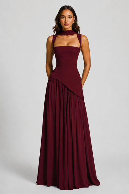Floor Length Satin Maxi Dress Montleigh Women's Dress Oak & Aura