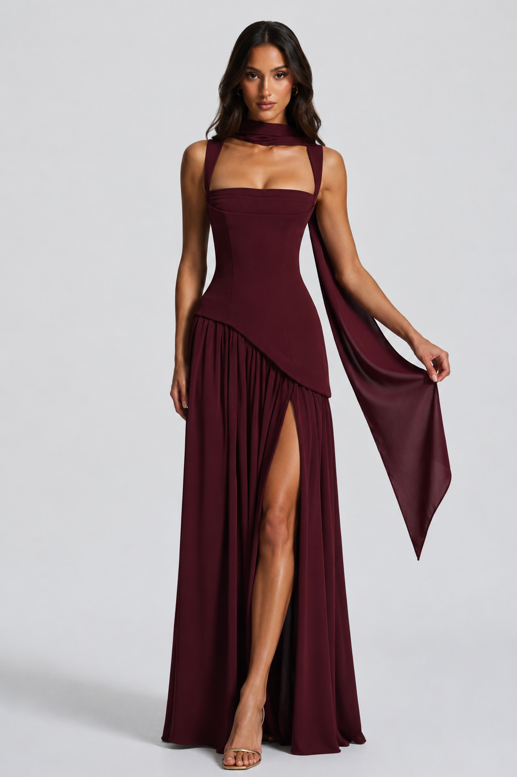 Floor Length Satin Maxi Dress Montleigh Women's Dress Oak & Aura