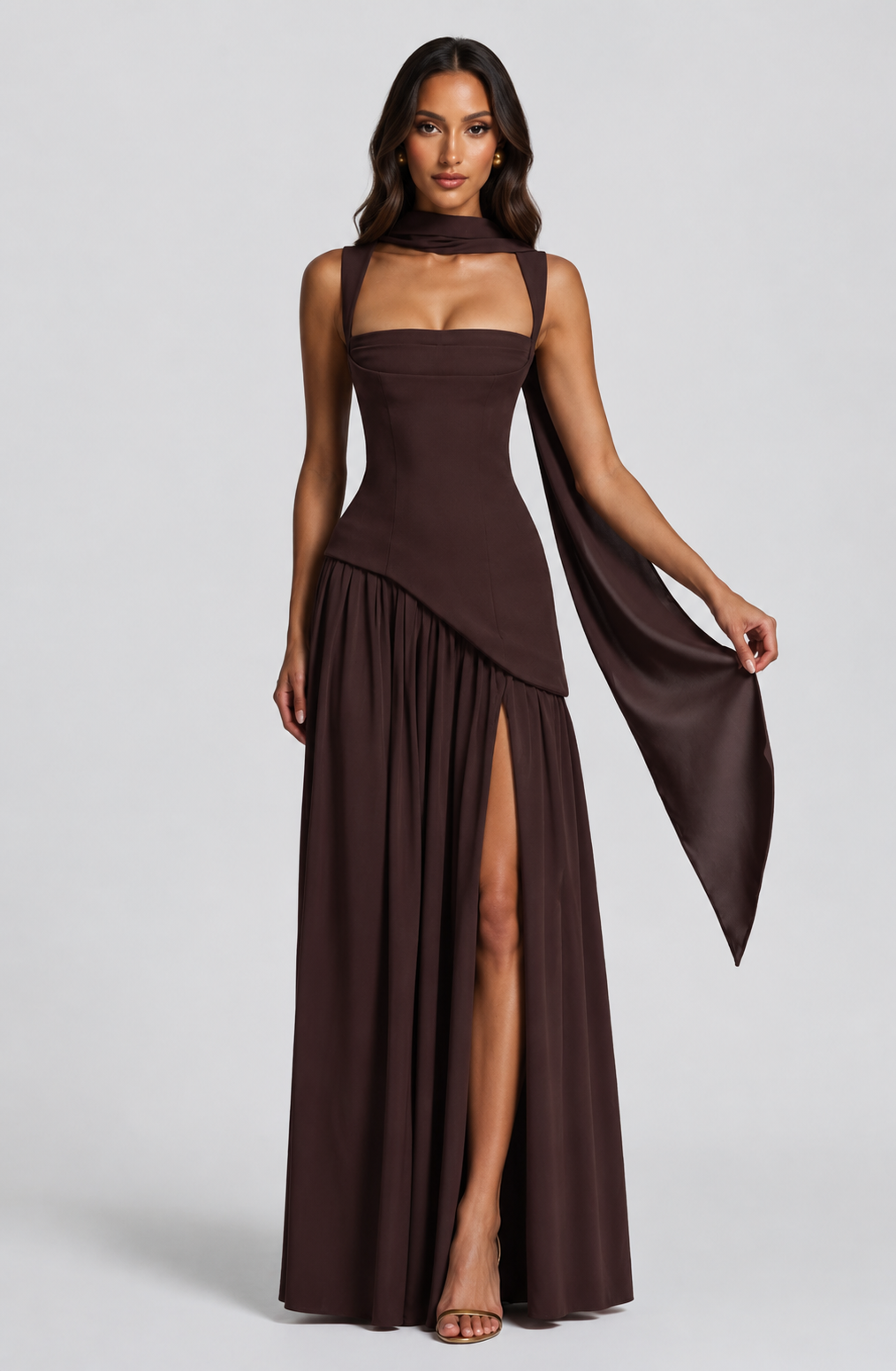 Floor Length Satin Maxi Dress Montleigh Women's Dress Oak & Aura