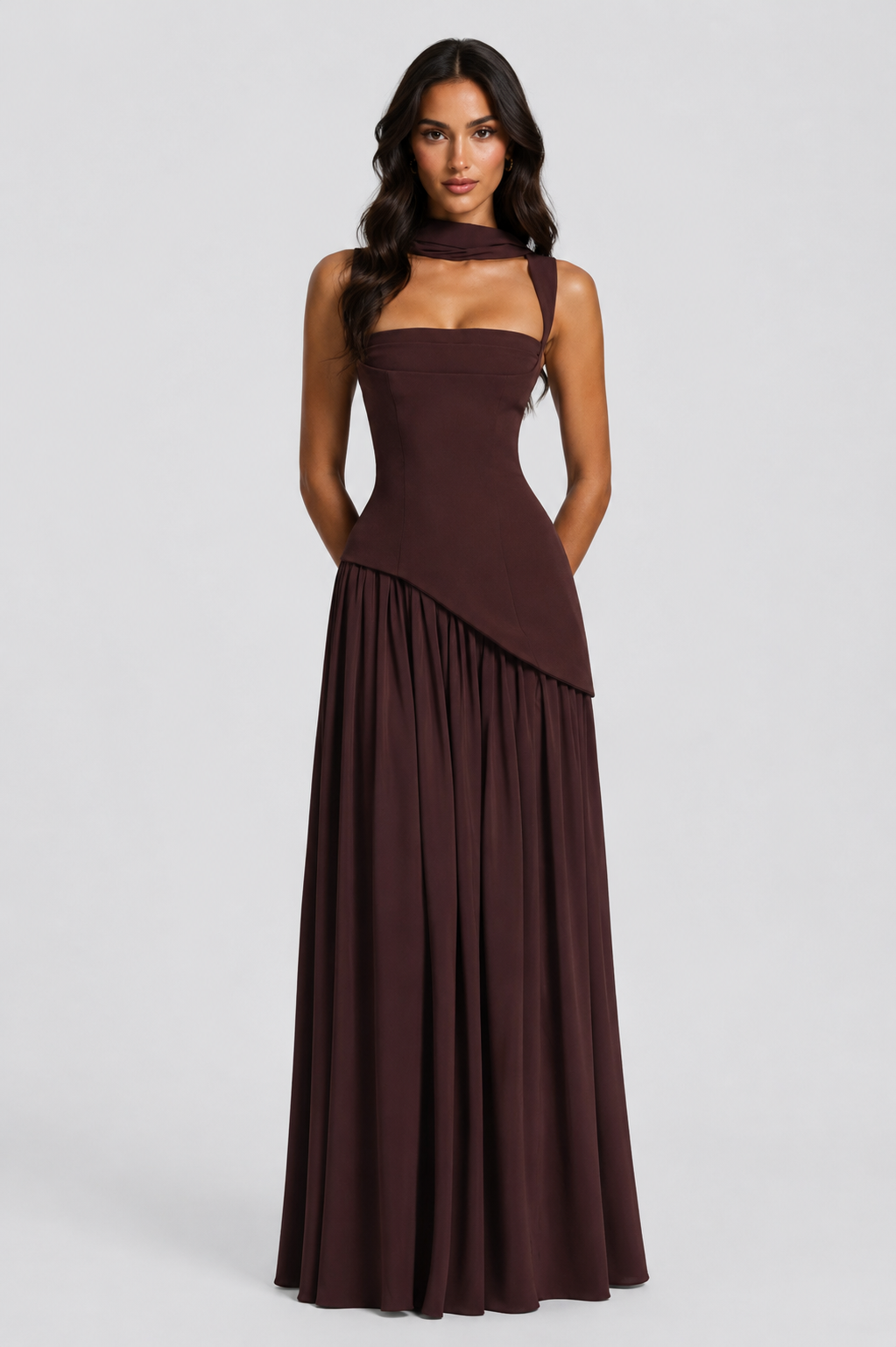 Floor Length Satin Maxi Dress Montleigh Women's Dress Oak & Aura