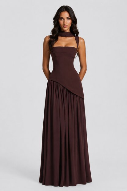 Floor Length Satin Maxi Dress Montleigh Women's Dress Oak & Aura