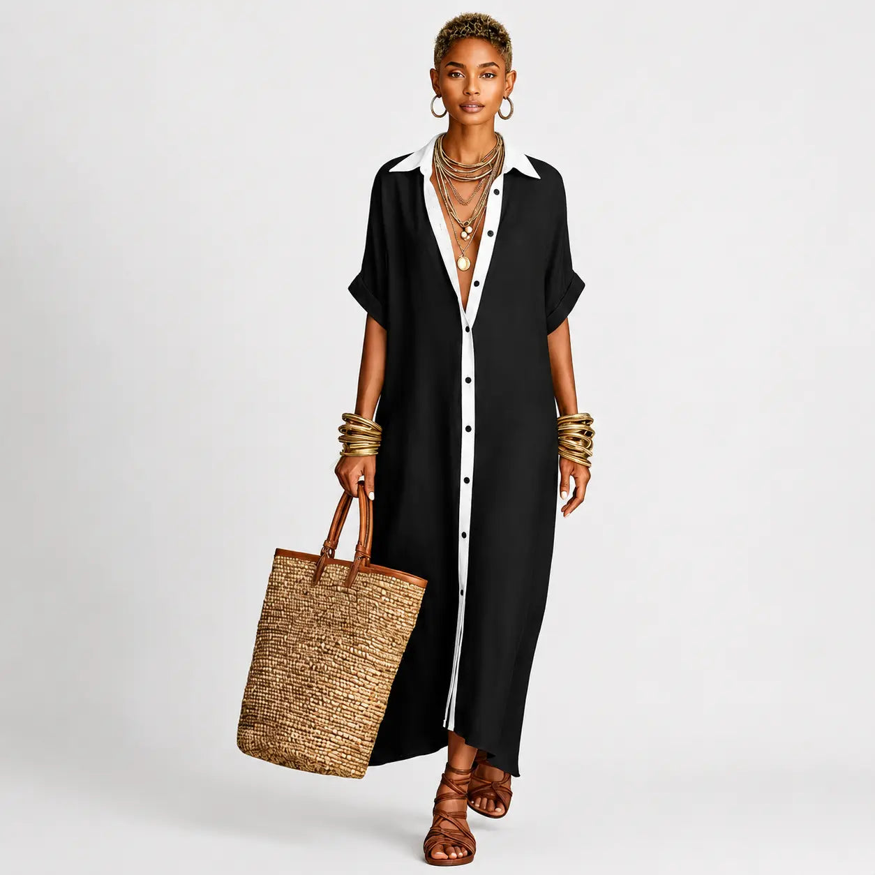 OAK & AURA Relaxed Resort Maxi Dress | Elegant Summer Style Oak & Aura 0 Oak & Aura
