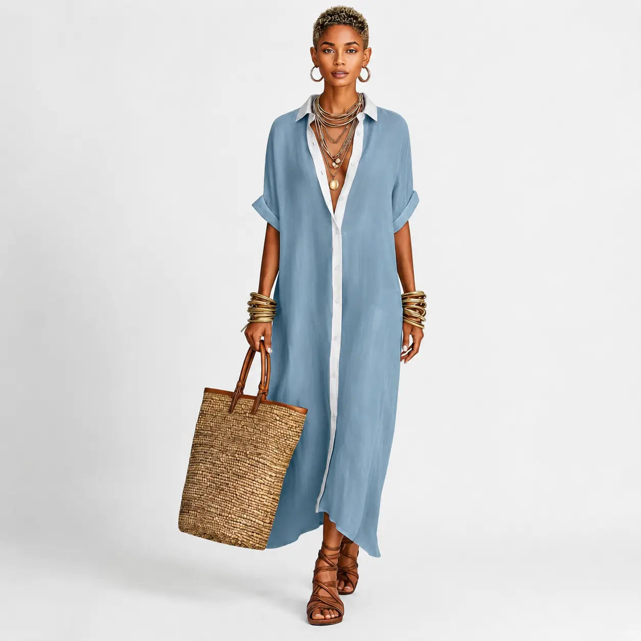 OAK & AURA Relaxed Resort Maxi Dress | Elegant Summer Style Oak & Aura 0 Oak & Aura