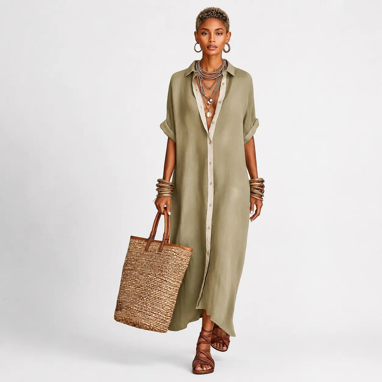 OAK & AURA Relaxed Resort Maxi Dress | Elegant Summer Style Oak & Aura 0 Oak & Aura